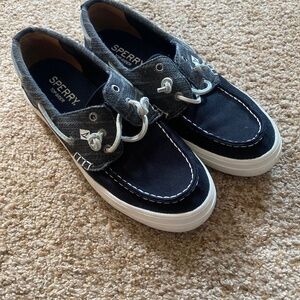 Sperry Top-Sider Crest Resort Heavy Linen, Black, 8M